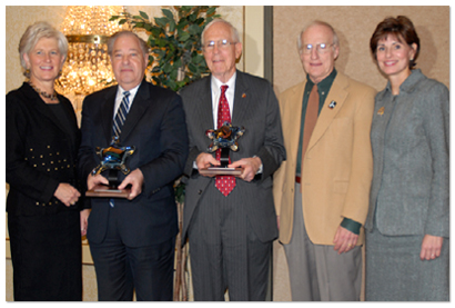 2008 Ronald H. Levine Legacy Award Recipients (left to right: John Frank of the Kate B. Reynolds Charitable Trust; former State Health Director Dr. Ron Levine; Mary Piepenbring of The Duke Endowment; and Thomas Bridges, Henderson County health director)